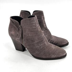 Paul Green Malibu Sliced Boots 8 10.5 NWOT Pewter Gray Ankle Bootie Comfort Boho